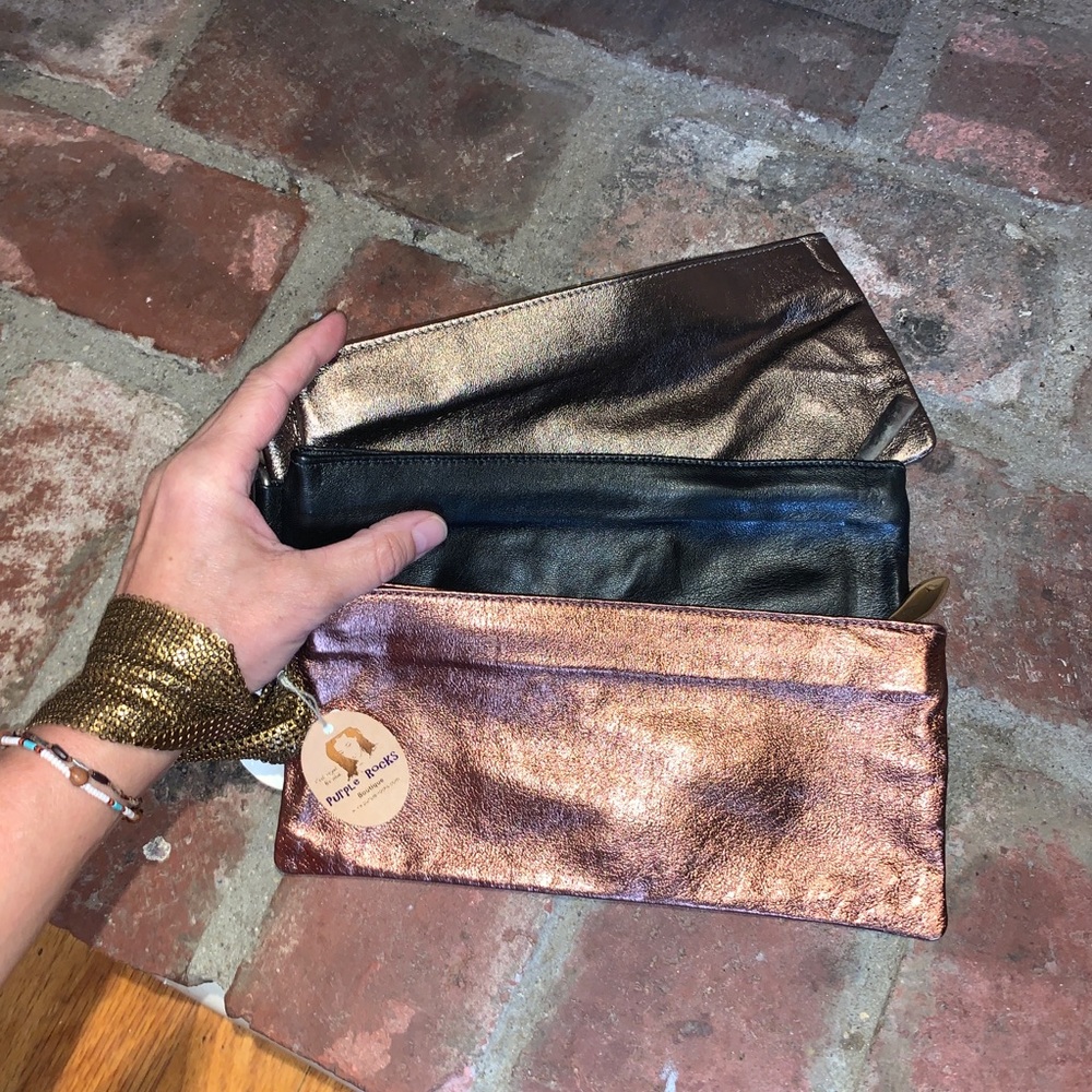 Georgie Alexander Leather Wristlet Clutch